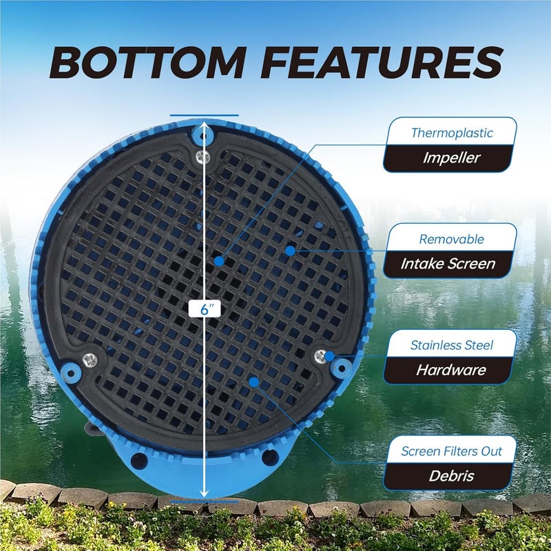 BTAEGH 12V Submersible Water Pump 1500GPH Small Sump Pump Thermoplastic Portable Transfer Utility Pump Clean for Swimming Pool Basement Garden Pond - Image 5